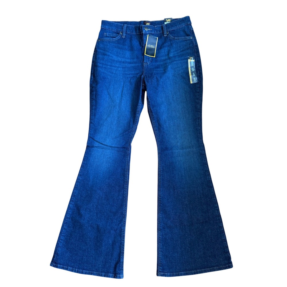 NWT Lee Legendary High Rise Flare Jeans Dark Wash 14 Long Denim‎ Casual